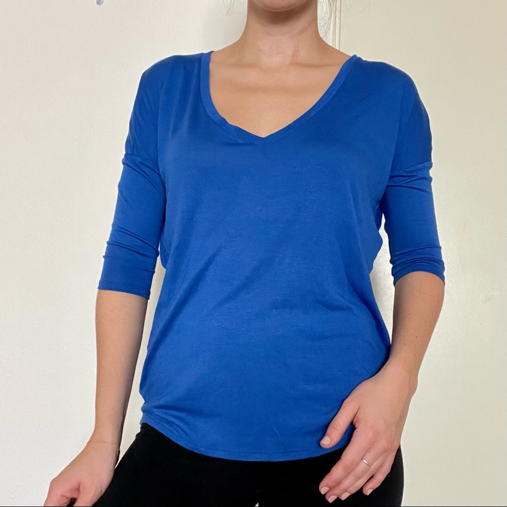 Express Royal Blue 3/4 sleeve top size xs